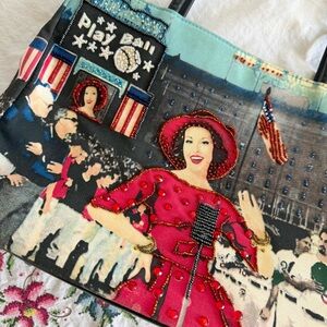 Vintage patriotic ball game purse